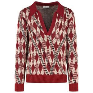 Dries Van Noten 'Macrame' Burgundy Viscose Blend Sweater Men